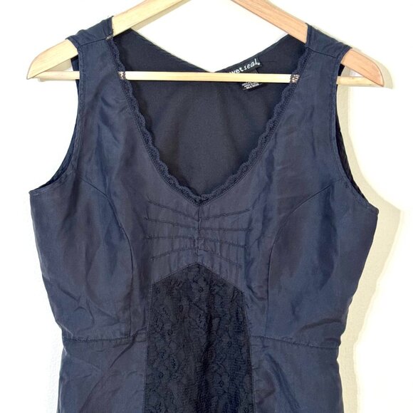 Wet Seal Silk Lace Slip Dress Black Sleeveless Whimsigoth Grunge Witchy Goth - Picture 2 of 13